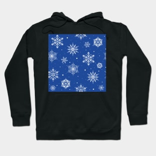 Christmas Folk Snowflakes2 Blue Hoodie